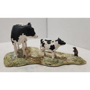 Vtg Rare Schmid Border Fine Arts "Oh Mother What Is It?" Cows Figurine 260/1000
